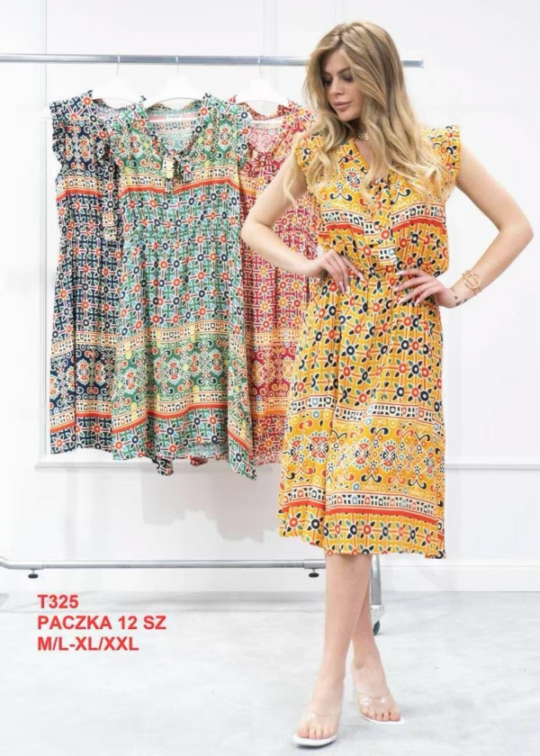 Sukienki damskie Roz M-2XL, Mix Kolor .Paczka 12 szt